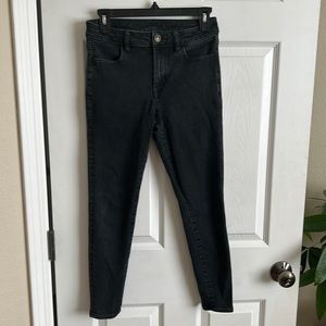 American Eagle Outfitters Next Level Stretch Black Ankle Jeggings